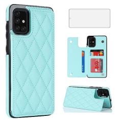 Asuwish Capa de telefone para Samsung Galaxy A71 5G Capa carteira com protetor de tela de vidro temperado e suporte de cartão de crédito RFID de couro com compartimento para suporte, acessórios