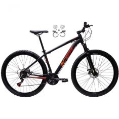 Bicicleta Aro 29 Ksw Xlt 24v Freios Disco Hidráulicos Garfo Suspensão - Preto/vermelho/laranja Tam.21