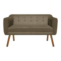 Sofá Retrô Namoradeira Julia 2 Lugares Suede Marrom Rato D`rossi