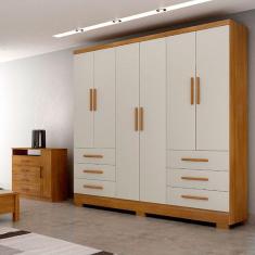 Guarda Roupa Agata 6 Portas 6 Gavetas Com 6 Pés Cumaru/fendi