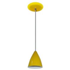Lustre Luminária Pendente Colorido 17 cm x 13 cm - Amarelo - Amandini