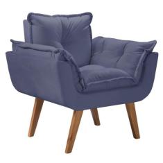 Poltrona Opalla Tecido Liso Cor Azul Marinho D Salla, Azul Bic
