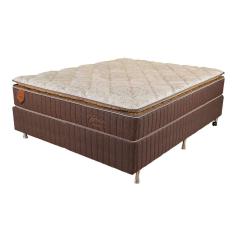 Cama Box Casal (Box + Colchão) 138X188X63 Bali Prorelax Molas Ensacadas Pillow Top Turn Free - Marrom