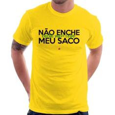 Camiseta Não enche meu saco, enche meu copo - Foca na Moda, Amarelo, M