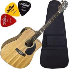 Kit Violão Folk Eletroacústico Tampo Zebra Gf1D Zw Giannini