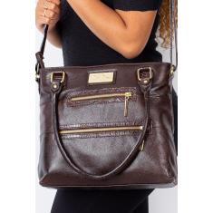 Bolsa de ombro em couro liso Alícia