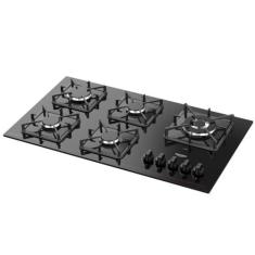 Cooktop 5 Bocas Dako Diplomata Mesa de Vidro Preto Bivolt, Preto, Bivo
