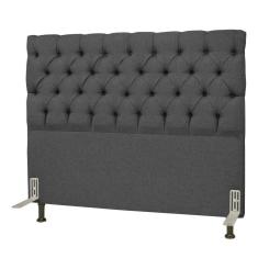 Cabeceira Cama Box Casal King 195cm Cristal Linho Cinza