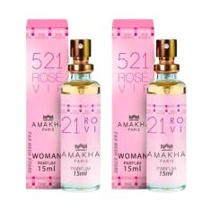 Kit 2 Perfume 521 Vip Rose Feminino Amakha Paris Bolso Bolsa