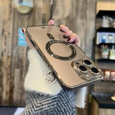 Capa magnética fosca de carregamento sem fio para iPhone 14 Plus 13 12 11 14 Pro Max Revestimento de luxo transparente fosco capa completa, roxo escuro, para iPhone 12Pro Max