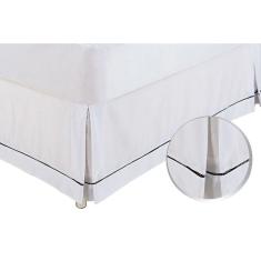 Saia Cama Box Casal Babado Ponto Palito Branco (140x190) - Ortobom