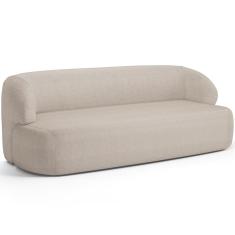 Sofá 2 Lugares Curvo Orgânico Para Sala Living 150cm Barolo L06 Linho Bege - Lyam Decor