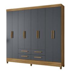 Guarda Roupa Florida Quarto Casal com 8 Portas e 4 Gavetas - Moval, Fr