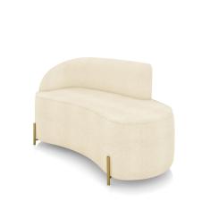 Sofá 2 Lugares Orgânico 140cm Pé Dourado Morgan Bouclê D03 - D'Rossi