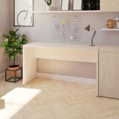 Mesa Reta Corp 25mm 130 cm Bramov Móveis Branco/Geneve