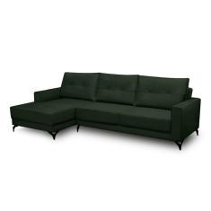 Sofá 5 Lugares Heros com Chaise Esquerdo Veludo Verde