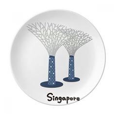 Prato decorativo de porcelana Salver Prato de jantar Singapore Gardens By the Bay