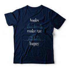 Camiseta Books Make Me Happy-Masculino