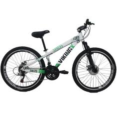 Bicicleta Viking X Tuff25/30 Freeride Aro 26 Freio A Disco 21 Velocidades Branco Verde