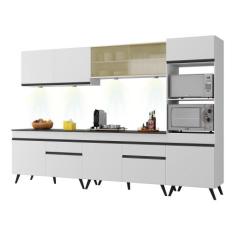 Armário de Cozinha Compacta 302cm com Leds Veneza Up Multimóveis V2014