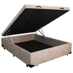 Cama Box Bau Casal Blindada / Reforçada Suede - 43Cm De Altura Total