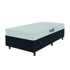 Cama Box Colchão Solteiro Espuma D20 Malibu 88x188x50cm Branco / Preto Hellen