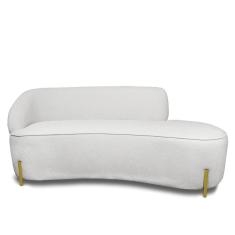 Sofá 3 Lugares Orgânico 180cm Pé Ferro Dou Morgan Bouclê L01 - D`rossi Cor Cinza