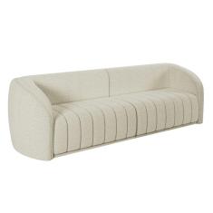 Sofá 04 Lugares Para Sala De Estar 292 cm Lazio M03 Bouclê Bege Claro - Lyam Decor