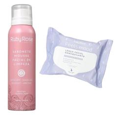 Kit Facial Demaquilante Lenço + Sabonete Mousse Feels Mood