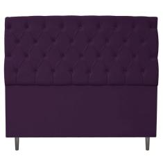 Cabeceira Estofada Liverpool 160cm Queen Suede Roxo Adj