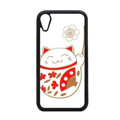 Capa para iPhone XR Lucky Fortune com flor de gato Japão para proteção de telefone Apple