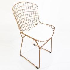 Cadeira Para Cozinha Bertoia Cobre Assento Branco - Poltronas Do Sul