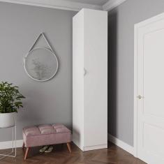 Guarda Roupa 1 Porta 6 Prateleiras Hera CabeCasa MadeiraMadeira Branco Geada