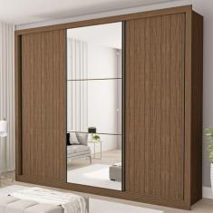 Guarda-Roupa Casal 3 Portas 6 Gavetas Freijó - Minastex, Marrom Escuro