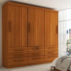 Guarda-Roupa Casal Fortaleza 3 Portas 9 Gavetas Cinamomo - Panorama Mó