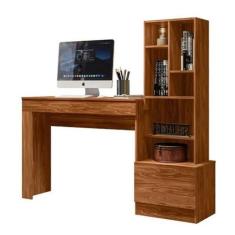 Escrivaninha com Estante 1 Gaveta Lion Cinamomo Mel - Mobler, Cinamomo