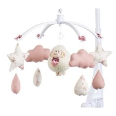Móbile para berço musical e giratório Ovelhinha Rose