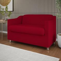 Namoradeira Elegante Sala, Quarto Suede Balaqui Decor vermelho