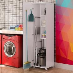 Armário Multiuso Com Rodízios E Cabideiros Mendoza - Branco