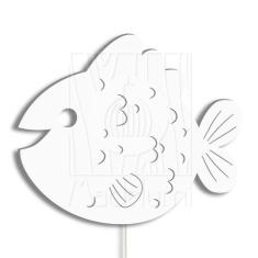 Luminária Abajur Parede Peixe Madeira G9 30cm Decoração Bebê - Madelum
