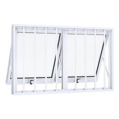 Janela de Aluminio Maxim-ar Duplo 60x118cm com Grade Lucasa Alumínios Branco