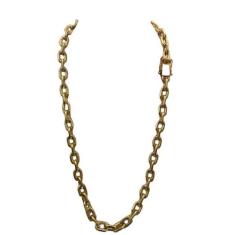 Cordão 14Mm Masculino Cadeado Banhado A Ouro 18K Luxo - Mk Jóias