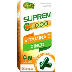 Suprem C 1000 Vitamina C (1000Mg) + Zinco (7Mg) Unilife 30 Cápsulas