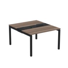 Mesa Plataforma Dupla com Pé de Aço para Coworking 110X140/2P PDC11/14/2P Walnut/Preto