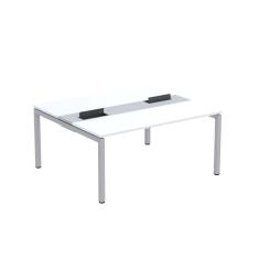 Mesa Plataforma Dupla com Pé de Aço para Coworking 160X140/2P PDC16/14/2P Branco/Cinza