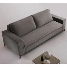 Sofá 3 Lugares 200cm Veludo Pés Imbuia Gregory - Sofani