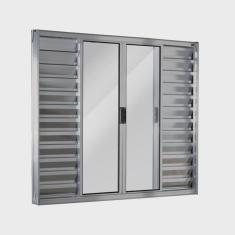 Janela de Alumínio Veneziana 120x150cm 6 Folhas Central Ecosul Esquadrisul