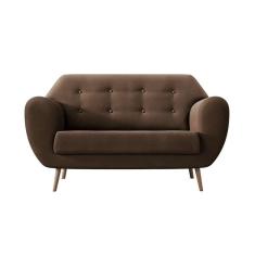 sofá 2 lugares beegees veludo marrom