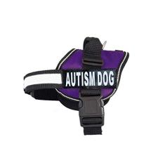Peitoral para cães de serviço de nylon autismo. A compra vem com 2 adesivos removíveis refletivos para cães autistas. Meça seu cão antes de fazer o pedido