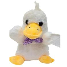 Pato de Pelúcia Branco Laço Patinho Macio Fofinho 20cm - AP Toys, Roxo